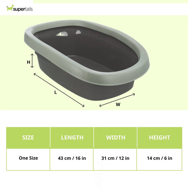 Trixie Be Eco Carlo Litter Tray with Rim for Cats (Grey Green/Anthracite)