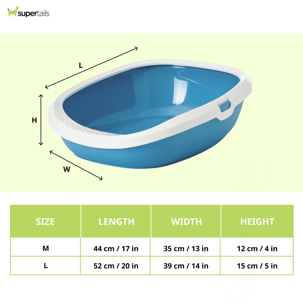 Savic Gizmo Litter Tray with Rim for Cats (Twilight Blue) Litter Supplies Savic