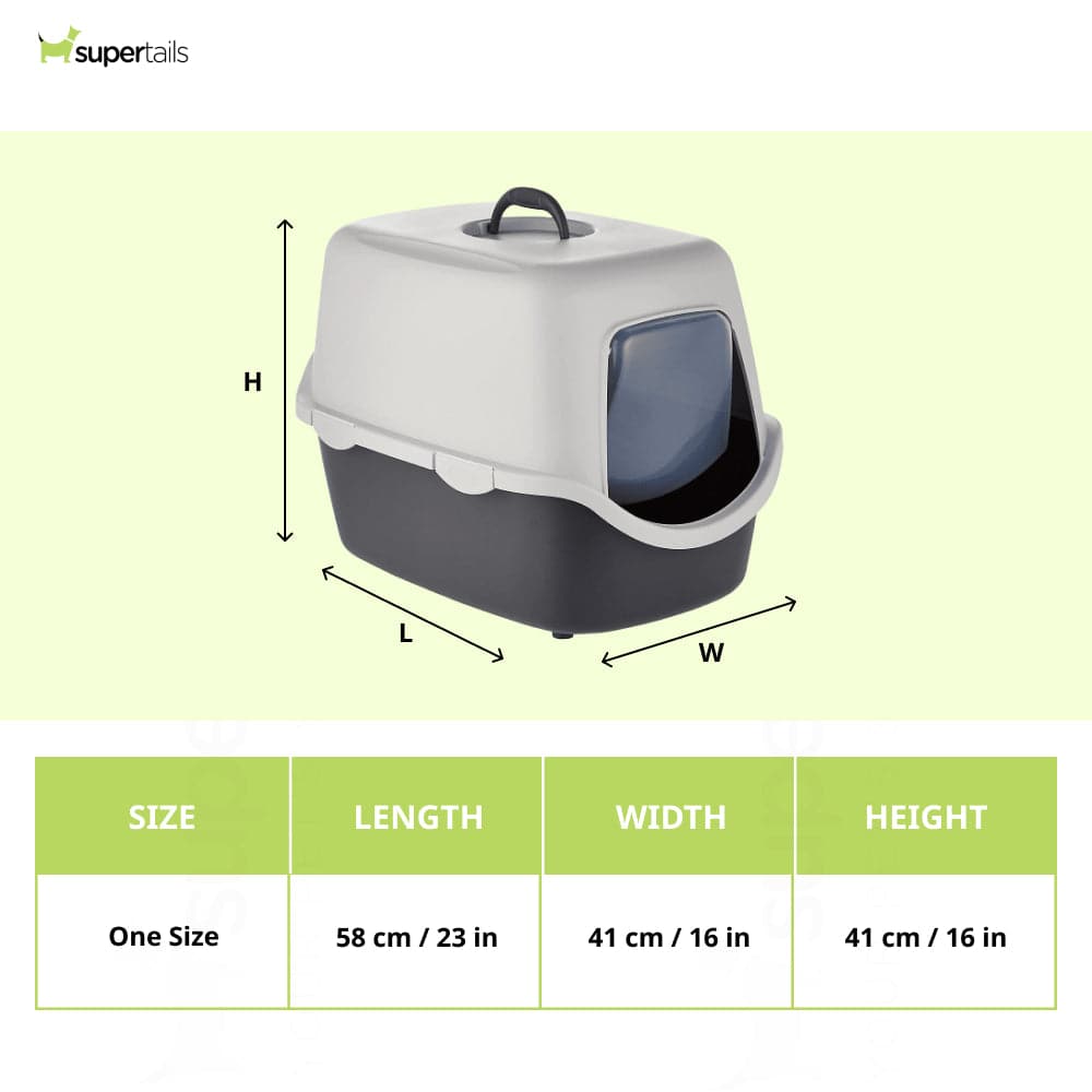 Trixie Vico Cat Litter Tray with Hood for Cats (Dark Grey) Litter Supplies Trixie