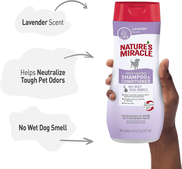 Nature’s Miracle Lavender Scented Charcoal Odor Control Shampoo and Conditioner for Dogs