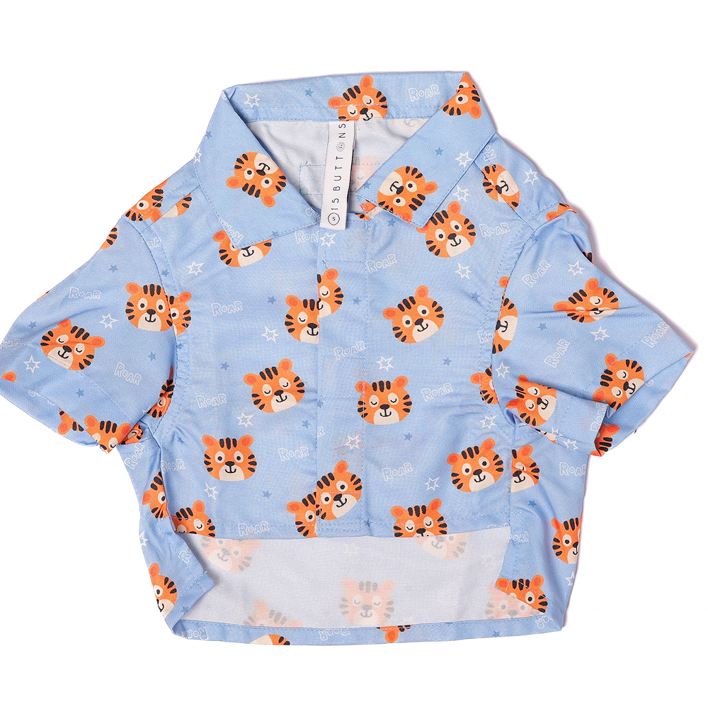 15buttons Tiger Shirt for Cats (Orange and Blue) Cats-Clothing & Accessories 15buttons Dropship