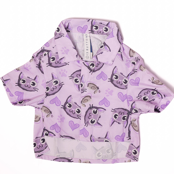 15 Furries Purple Meow Shirt for Cats (Purple)