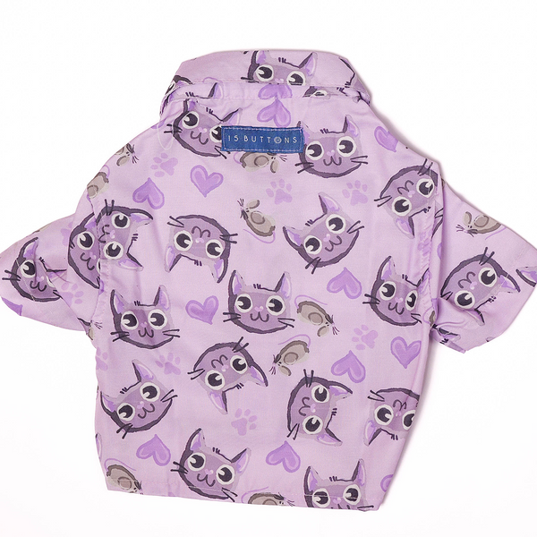 15 Furries Purple Meow Shirt for Cats (Purple)