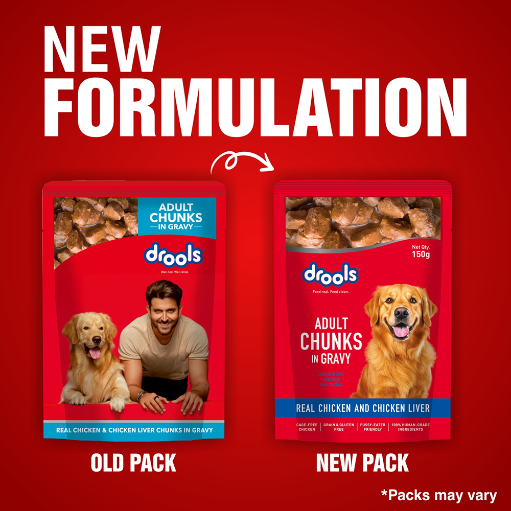 Drools Real Chicken & Chicken Liver Chunks in Gravy Adult Dog Wet Food Dogs-Wet Food Drools