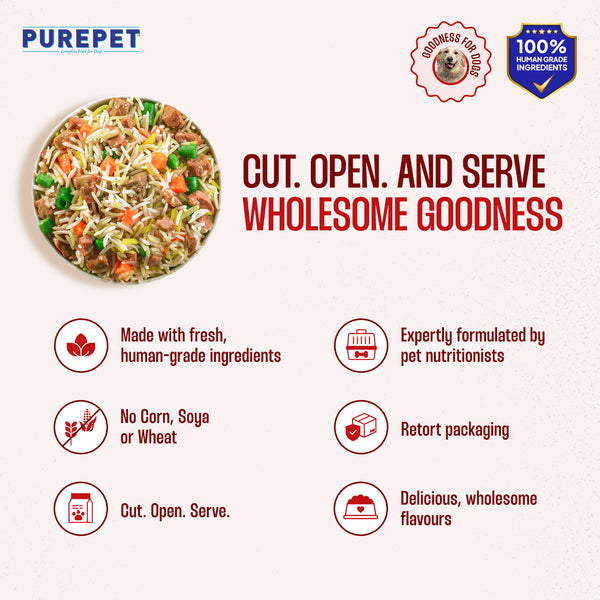 Purepet Chicken and Mutton Biryani Fresh Food For Dogs