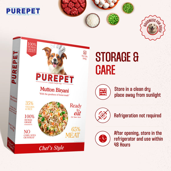 Purepet Chicken and Mutton Biryani Fresh Food For Dogs