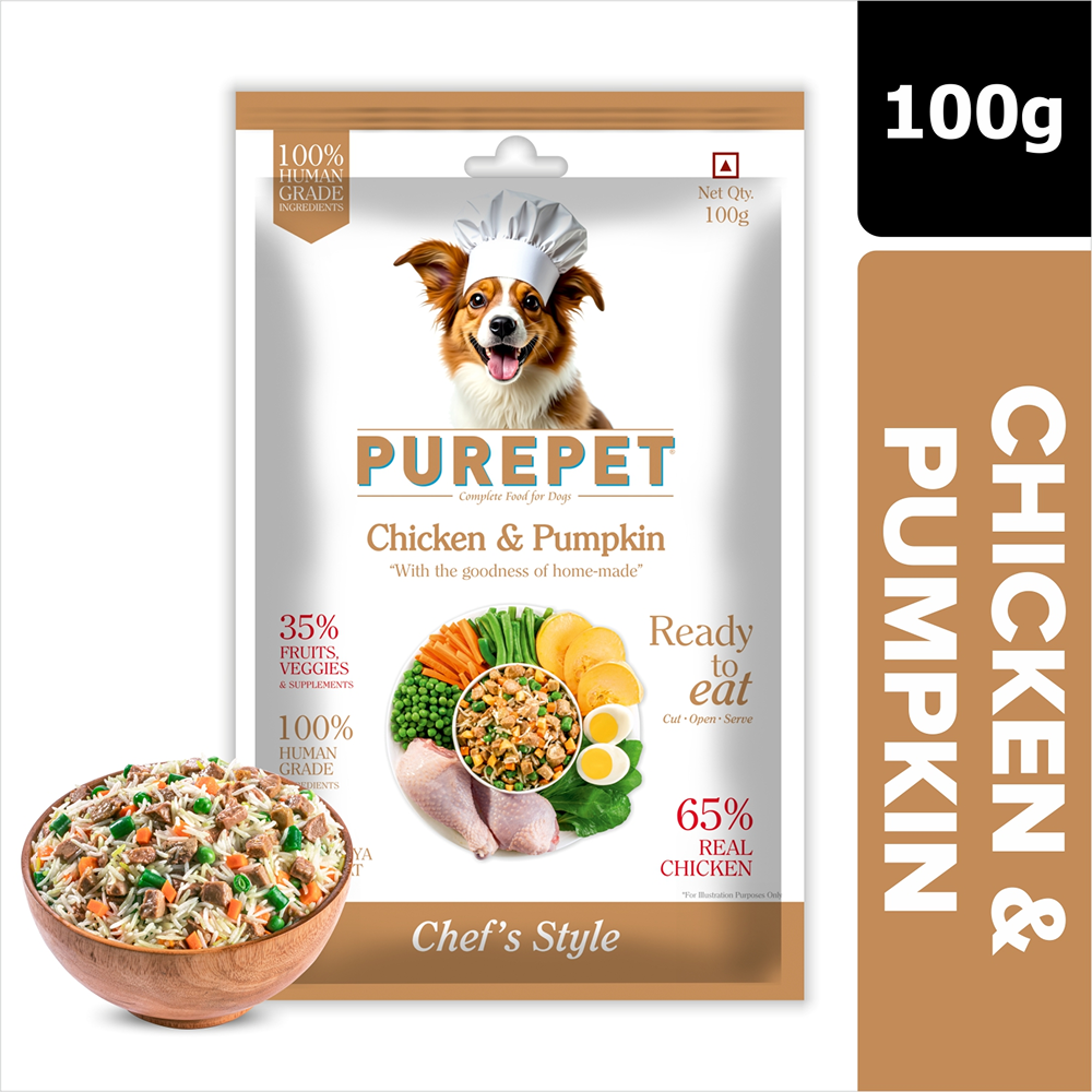 Purepet Chicken and Pumpkin Fresh Food for Dogs Sample Purepet 100g