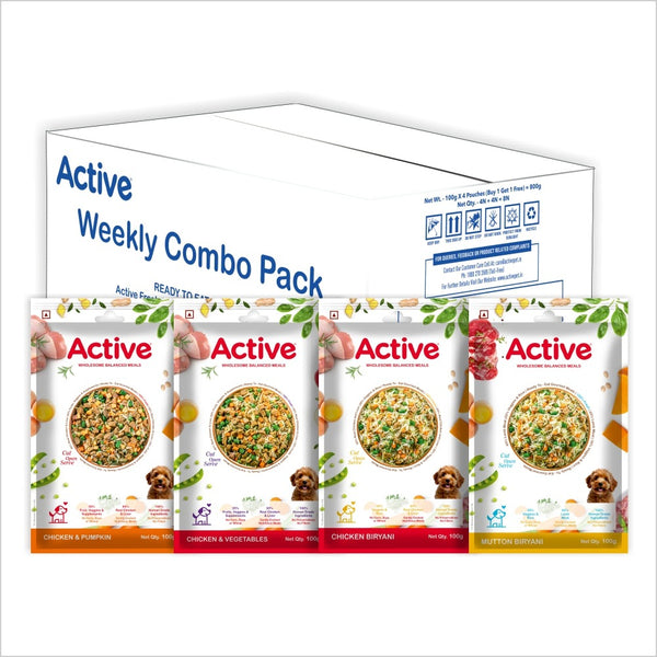 Active Weekly Combo Packof 4 Biryani Fresh Food For Dogs (Buy 1 Get 1)