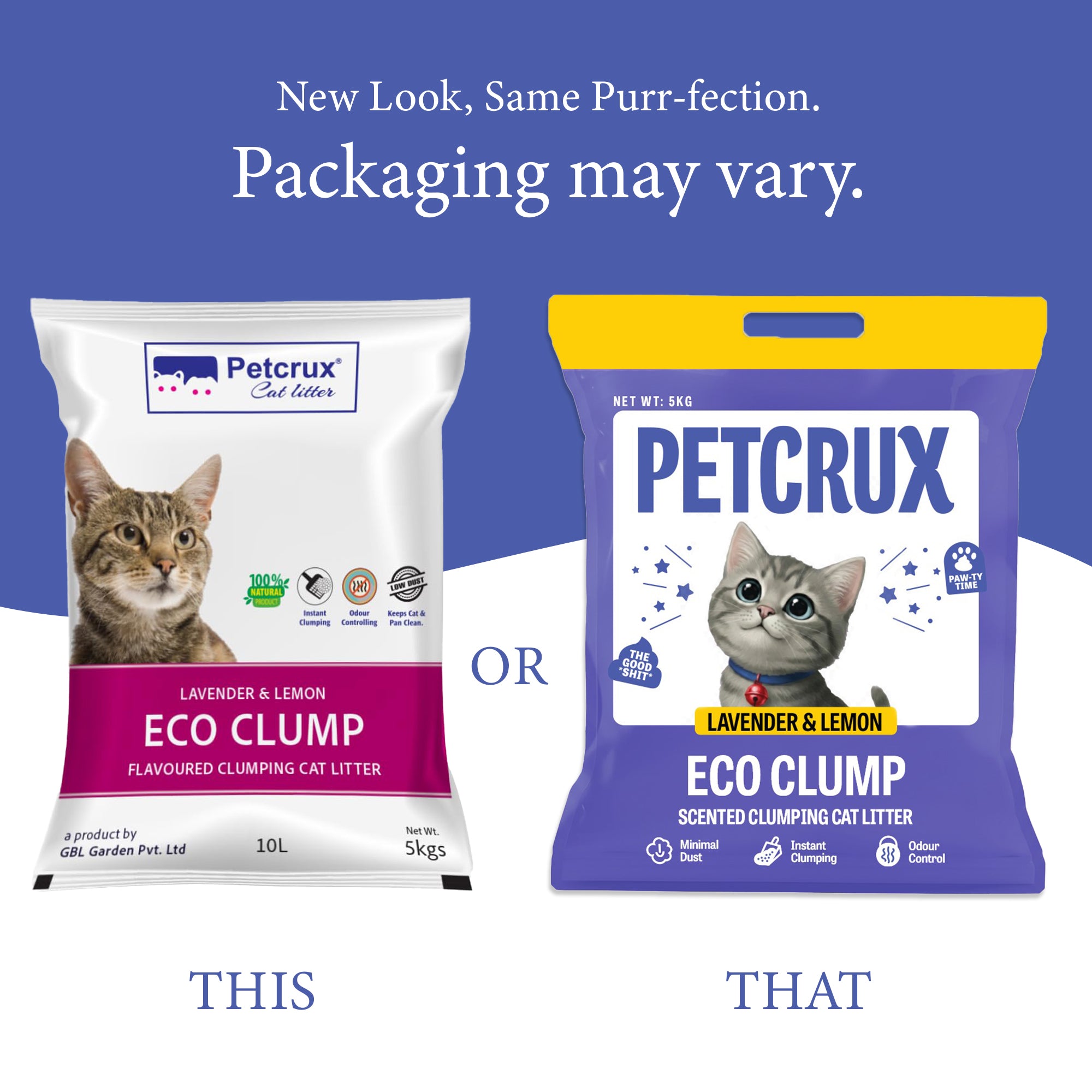 Petcrux Lavender & Lemon Scented Eco Clumping Cat Litter Cats-Litter Petcrux