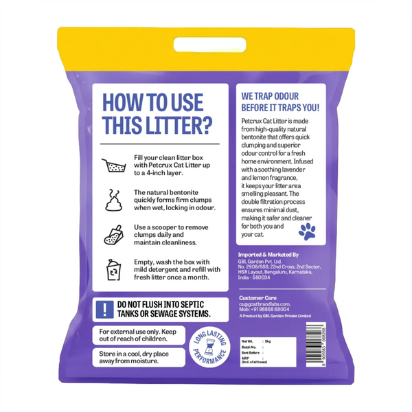 Petcrux Lavender & Lemon Scented Eco Clumping Cat Litter