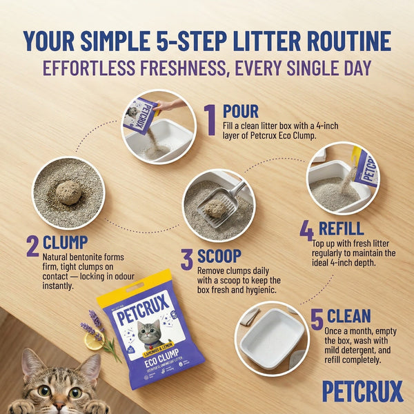 Petcrux Lavender & Lemon Scented Eco Clumping Cat Litter