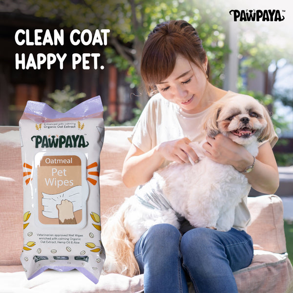 Pawpaya Oatmeal Wipes for Pets