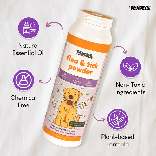 Pawpaya Tick and Flea Powder for Dogs and Cats