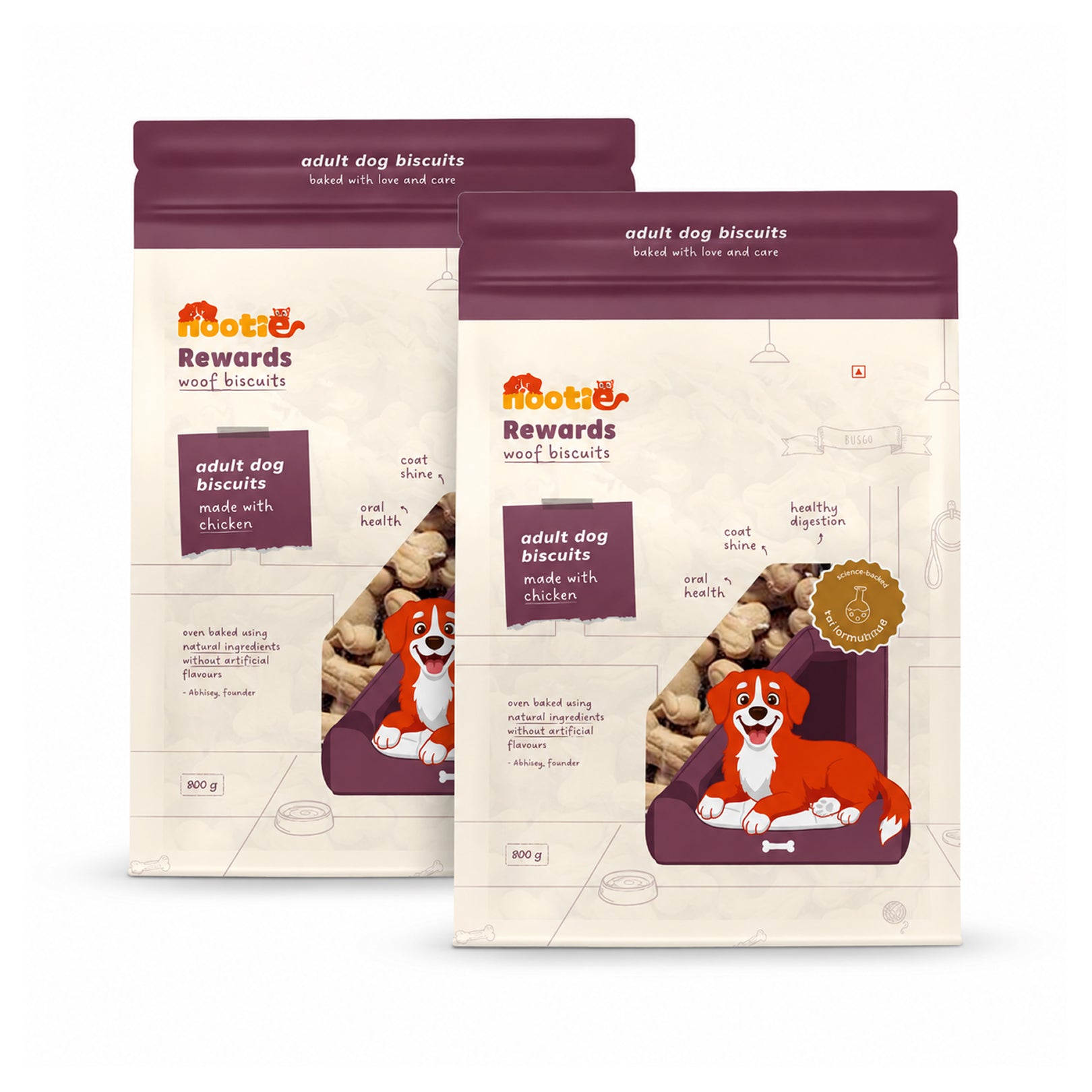 Nootie Chicken & Peanut Butter Flavour Biscuits Adult Dog Treats Dog Treats + Others Nootie