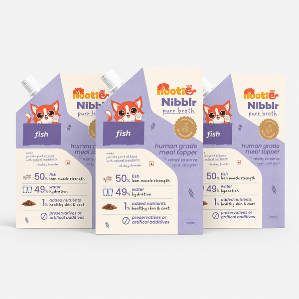 Nootie Nibblr Fish Bone Broth Hydrating Meal Topper Cat Wet Food