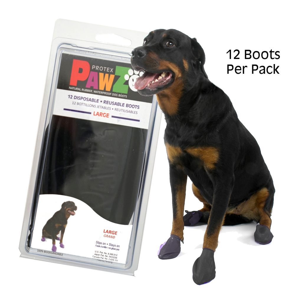 Protex PawZ Disposable and Reusable Boots for Dogs (Black) Dogs-Clothing & Accessories PawZ L