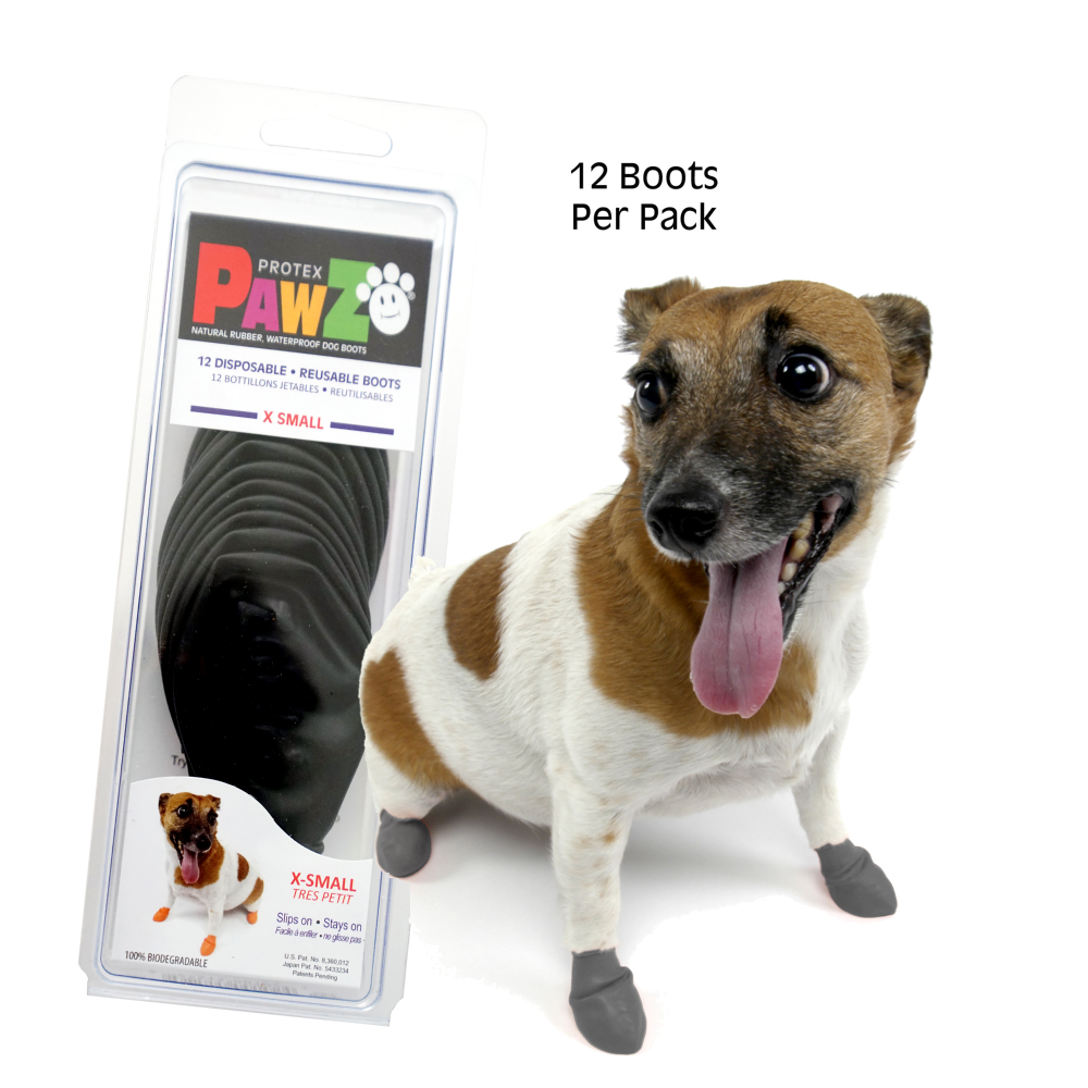 Protex PawZ Disposable and Reusable Boots for Dogs (Black) Dogs-Clothing & Accessories PawZ XS