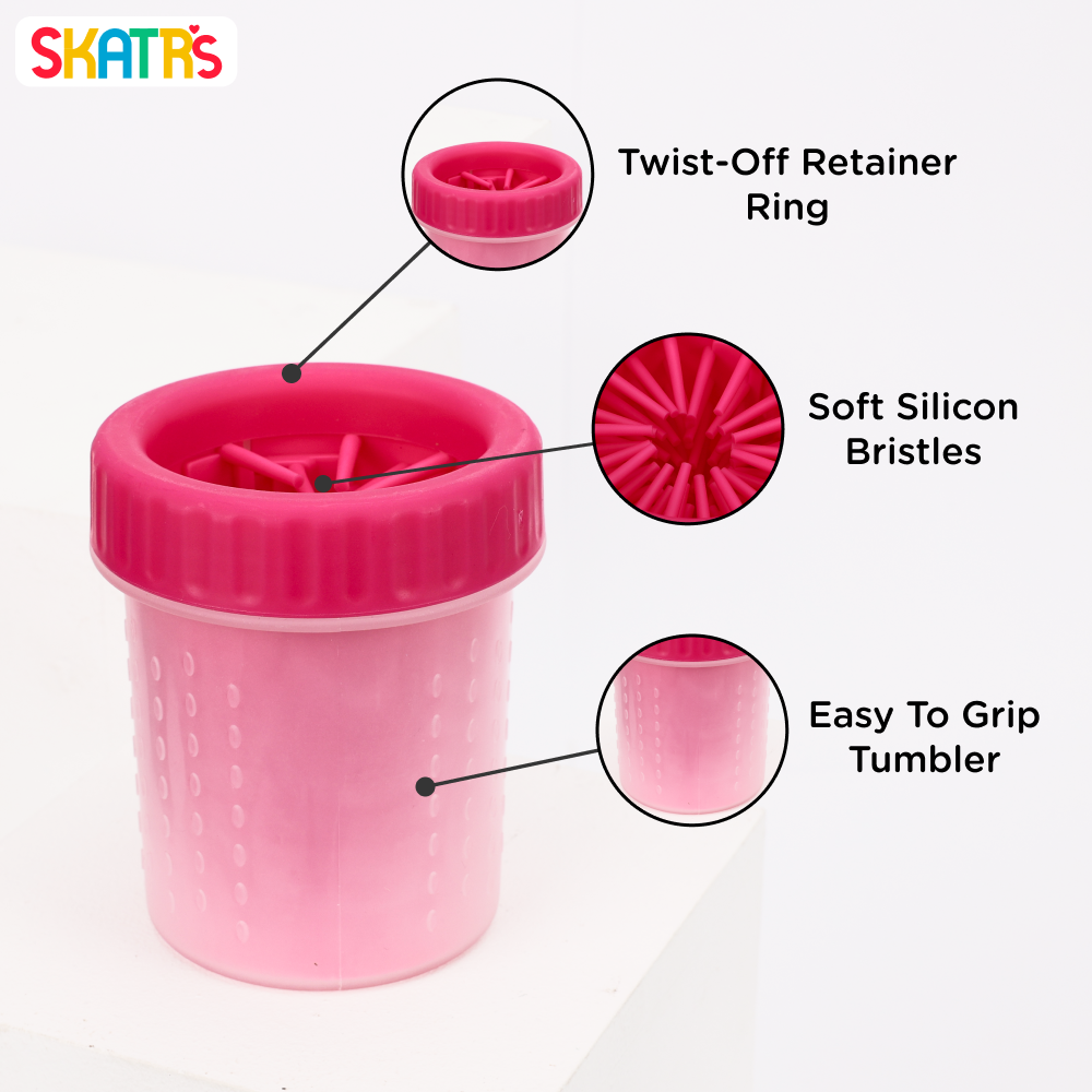Skatrs Paw Cleaner for Dogs (Pink) Dogs-Grooming Supplies Skatrs