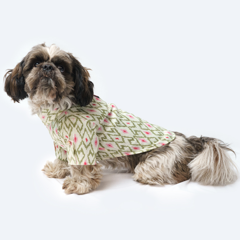 Pawgypets Heritage Kurta for Dogs and Cats (Off White/Pink)