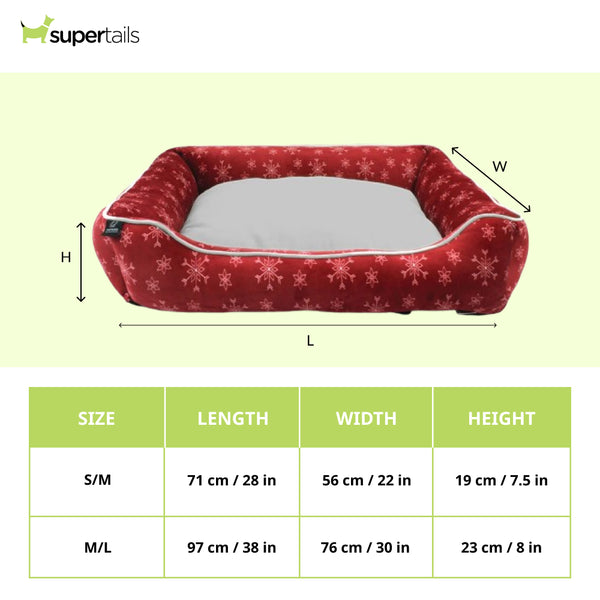 Pawpourri Christmas Cuddler Bed for Dogs (Red)