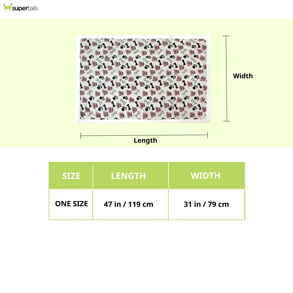 Pawpourri Printed Bone Blanket for Dogs and Cats Both-Bedding, Mats & Travel Supplies Pawpourri Dropship