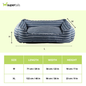 Pawpourri Striped Cuddler Bed for Dogs and Cats (Blue Stripe)