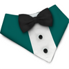 PawsIndia Peacock Green Tuxedo Bandana with Black Bow for Dogs and Cats Both-Clothing & Accessories Pawsindia Dropship M