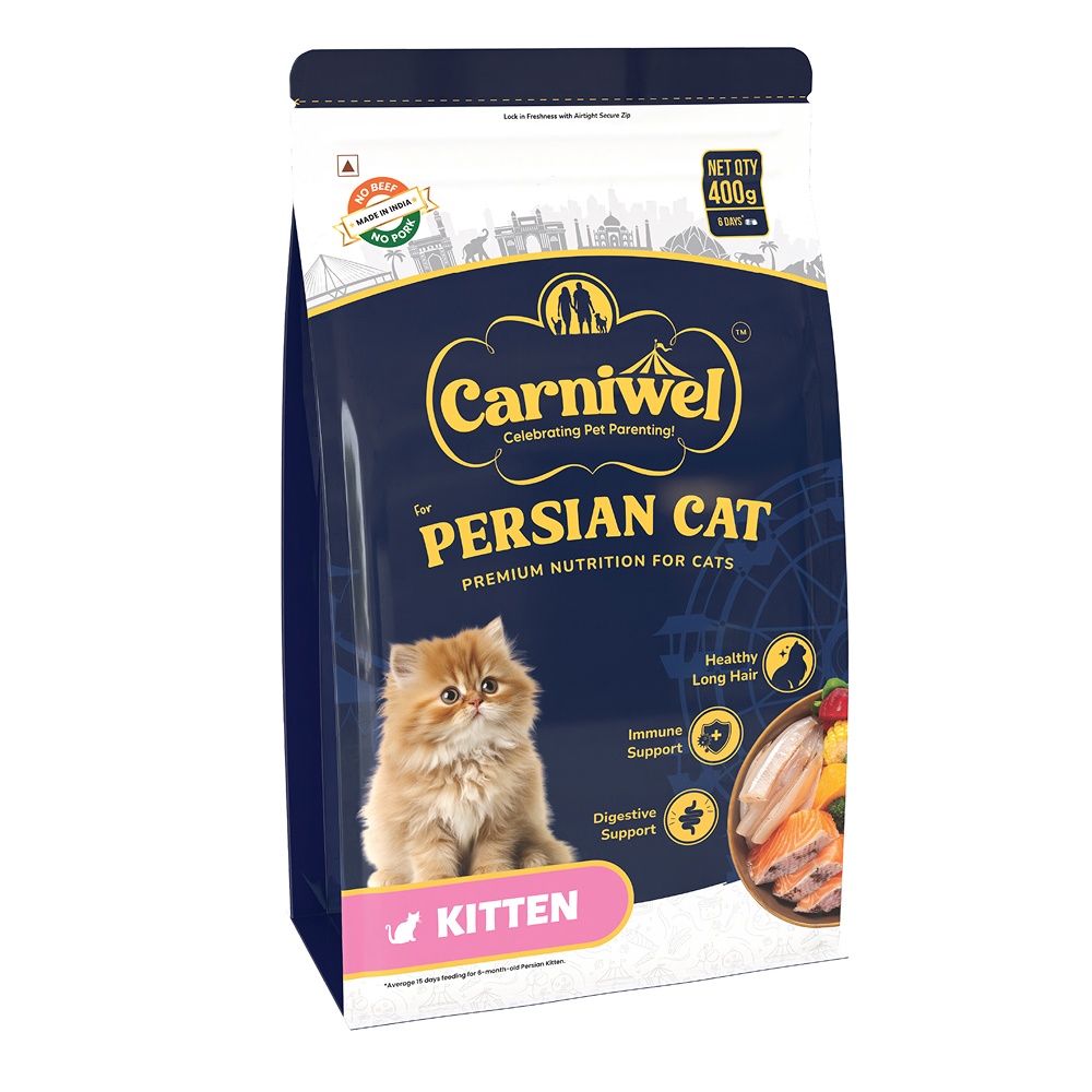 Carniwel Natural Nutrition for Skin, Digestion & Hairball Control Persian Kitten Cat Dry Food Cats- Dry food Carniwel 400g
