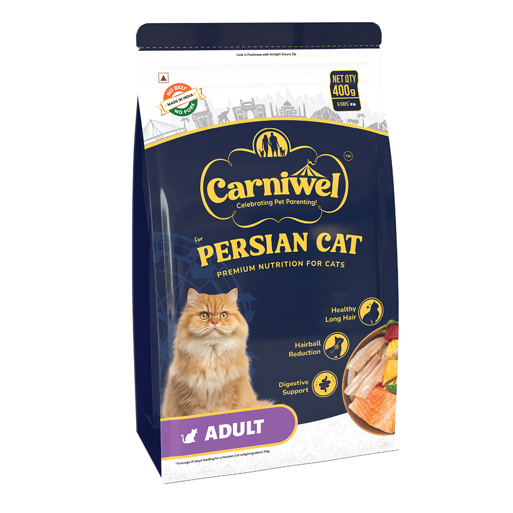 Carniwel Natural Nutrition for Skin, Digestion & Hairball Control Persian Adult Cat Dry Food Cats- Dry food Carniwel 400g