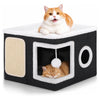 Petverse Sisal Scratching Pad with Top Lounger Indoor Cave Bed for Cats Cats-Bedding, Mats & Travel Supplies Petverse Dropship 42x42x35cm