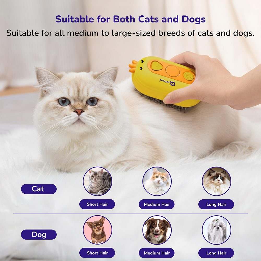 Petverse Steam Brush for Dogs & Cats Both-Grooming Supplies Petverse Dropship