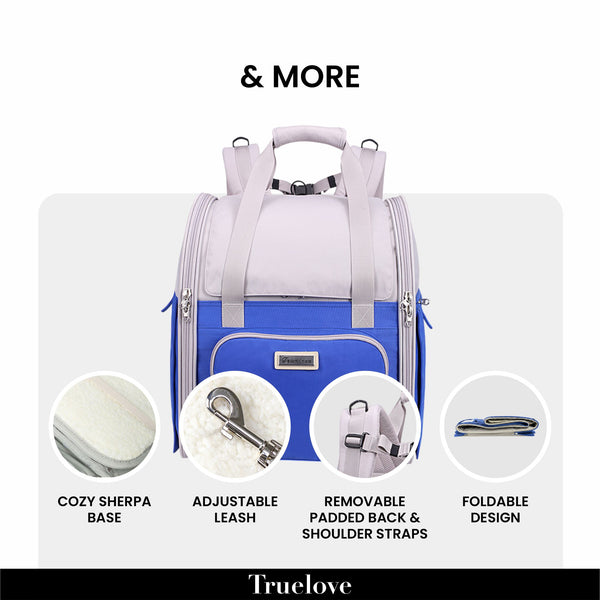 Truelove Pet Outdoor Carrier for Dogs & Cats (White Sand and Dazzling Blue)