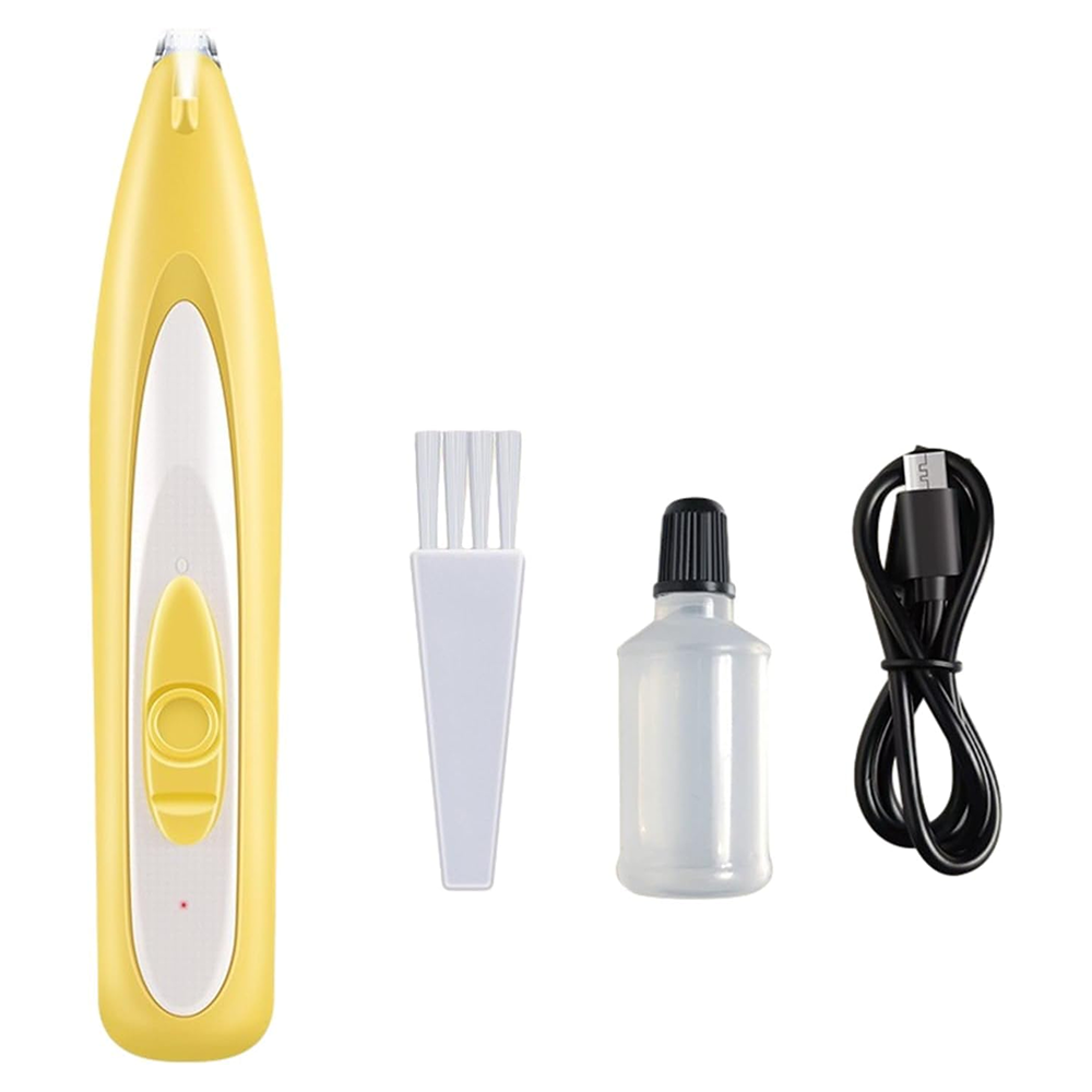 Petvogue LED Rechargeable Paw and Face Hair Trimmer for Dog and Cats (Yellow) Both-Grooming Supplies Pet Vogue 16x3cm