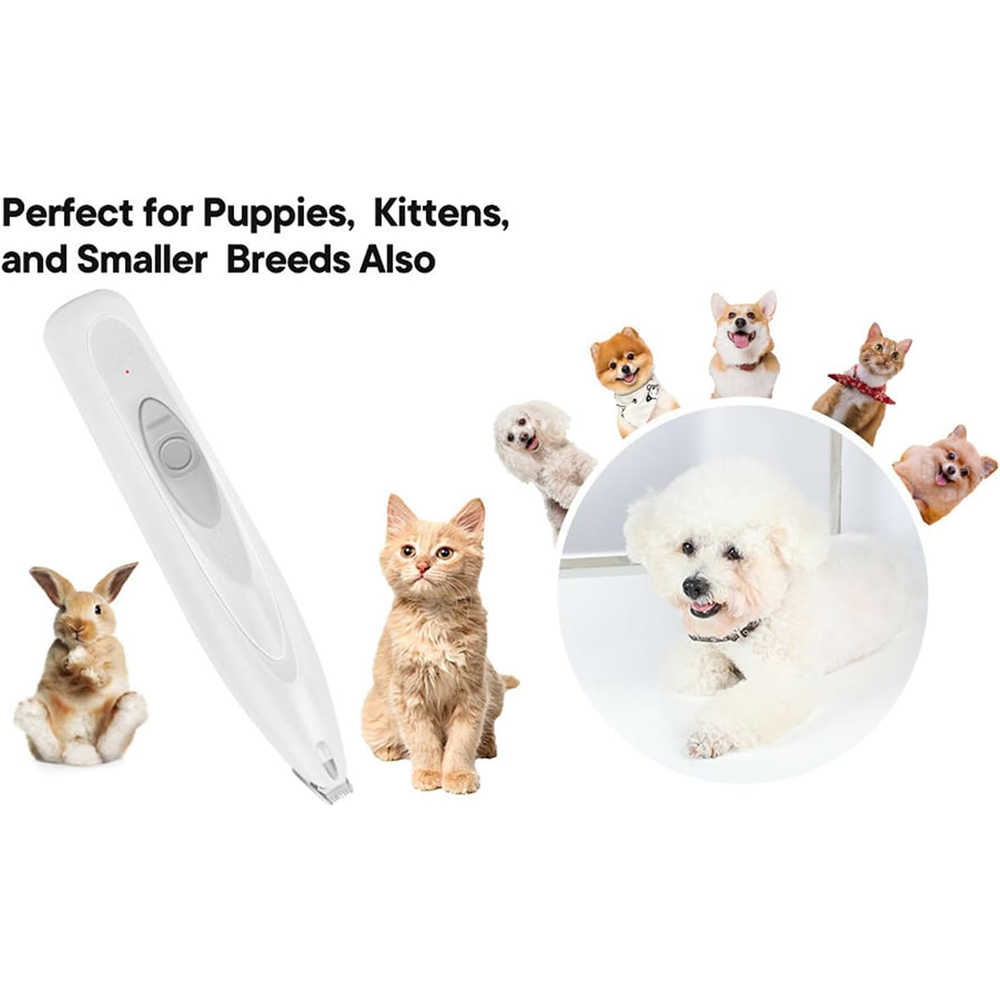 Petvogue LED Rechargeable Paw and Face Hair Trimmer for Dog and Cats (Yellow) Both-Grooming Supplies Pet Vogue