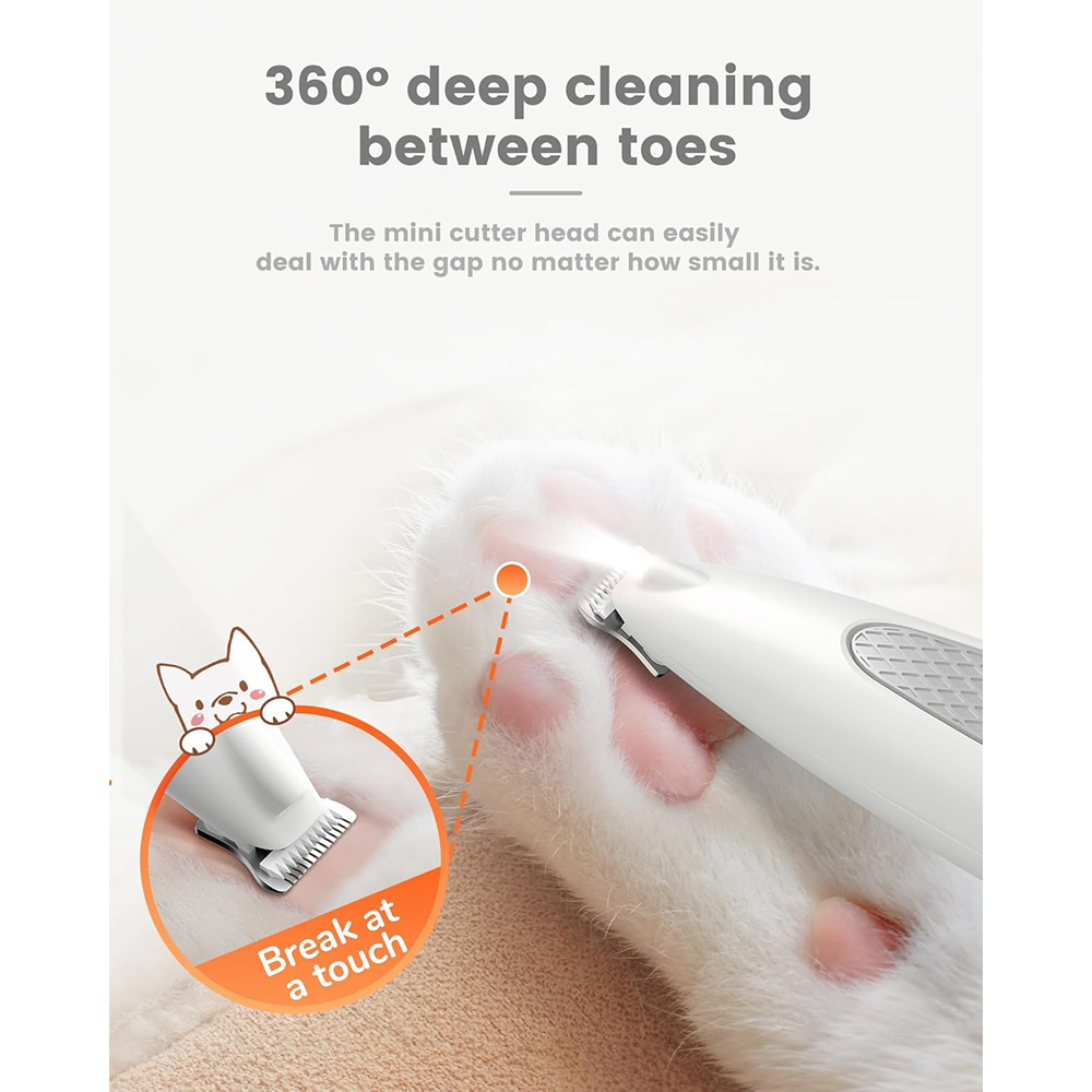 Petvogue LED Rechargeable Paw and Face Hair Trimmer for Dog and Cats (Yellow) Both-Grooming Supplies Pet Vogue