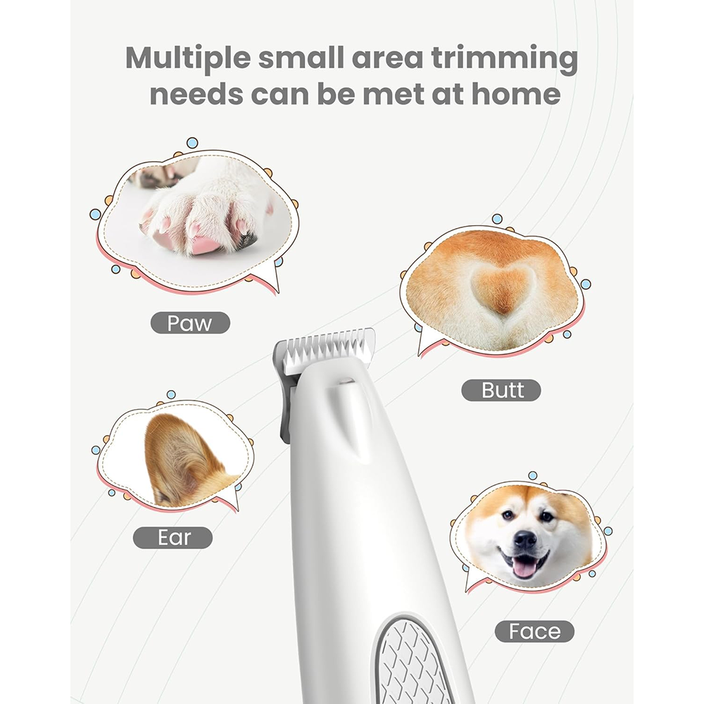 Petvogue LED Rechargeable Paw and Face Hair Trimmer for Dog and Cats (Yellow) Both-Grooming Supplies Pet Vogue