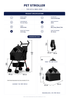 Skatrs Portable Pet Stroller for Small & Medium Dogs and Cats (Grey) Both-Bedding, Mats & Travel Supplies Skatrs