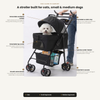 Skatrs Portable Pet Stroller for Small & Medium Dogs and Cats (Black) Both-Bedding, Mats & Travel Supplies Skatrs
