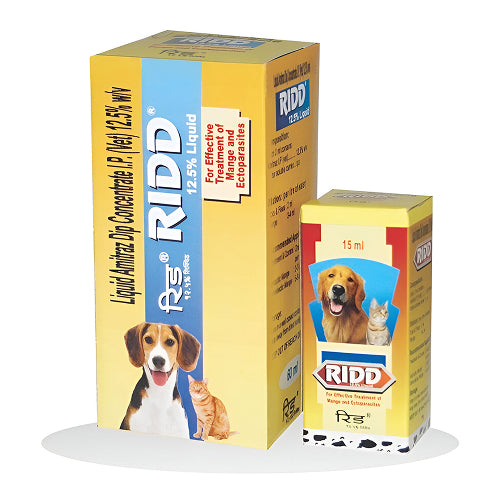 Petcare Ridd (amitraz) Anti Tick & Flea Solution For Dogs Dogs-Pharmacy Petcare Pharmacy 60ml