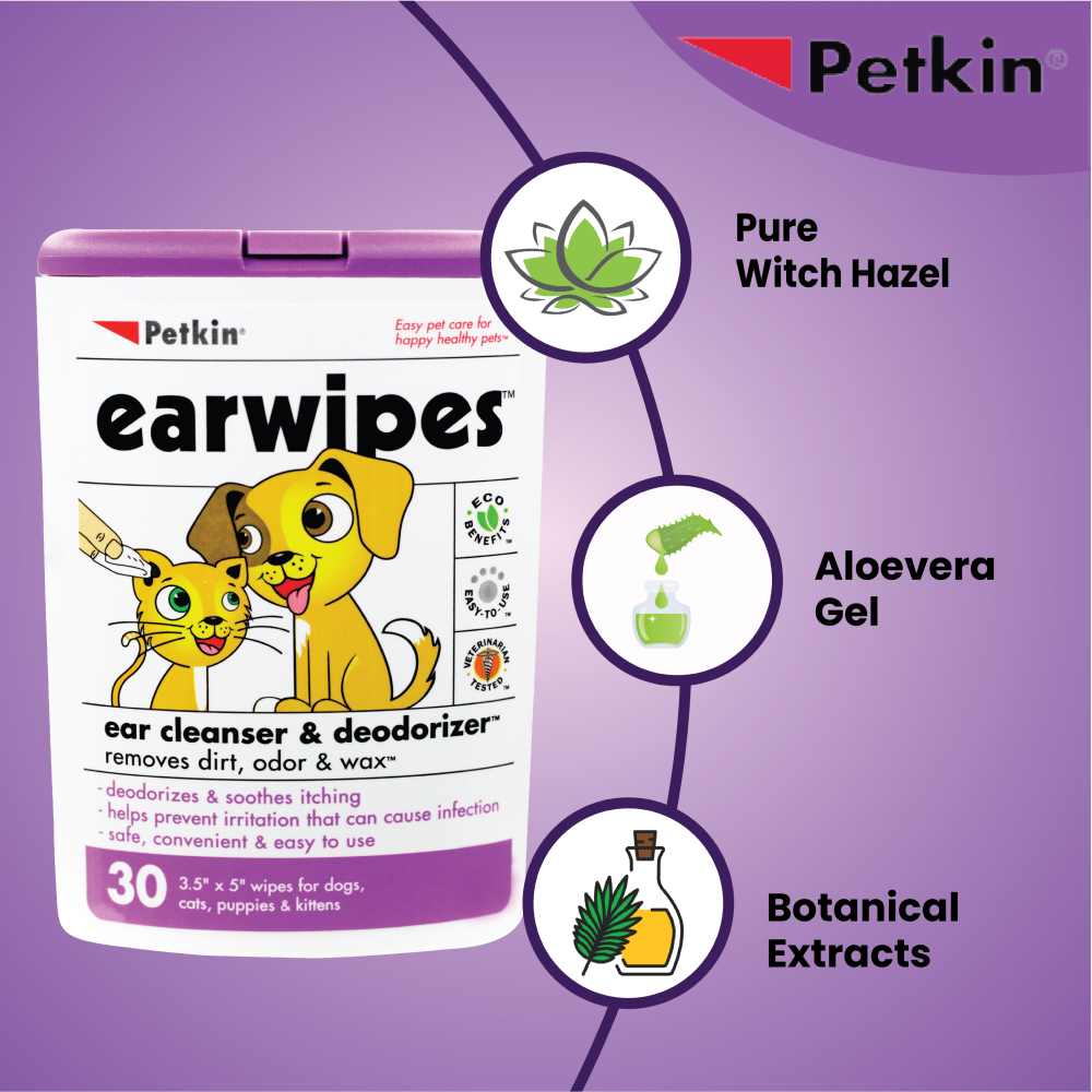 Petkin Ear Wipes for Dogs and Cats