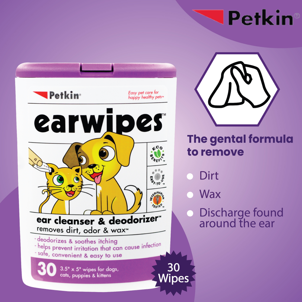 Petkin Ear Wipes for Dogs and Cats