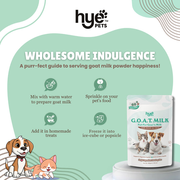 HYE Pets Nutrient-Rich Full Fat Goat Milk Powder for Dogs and Cats