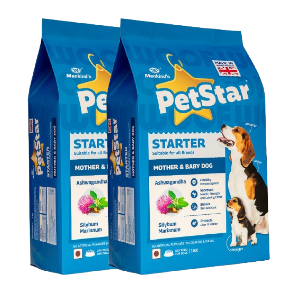 Mankind Petstar Starter Mother & Baby Dog Dry Food Dogs- Dry Food Petstar 1kg+1kg