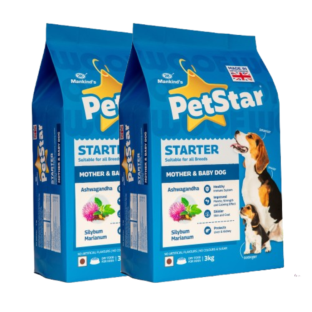 Mankind Petstar Starter Mother & Baby Dog Dry Food Dogs- Dry Food Petstar 3kg+3kg