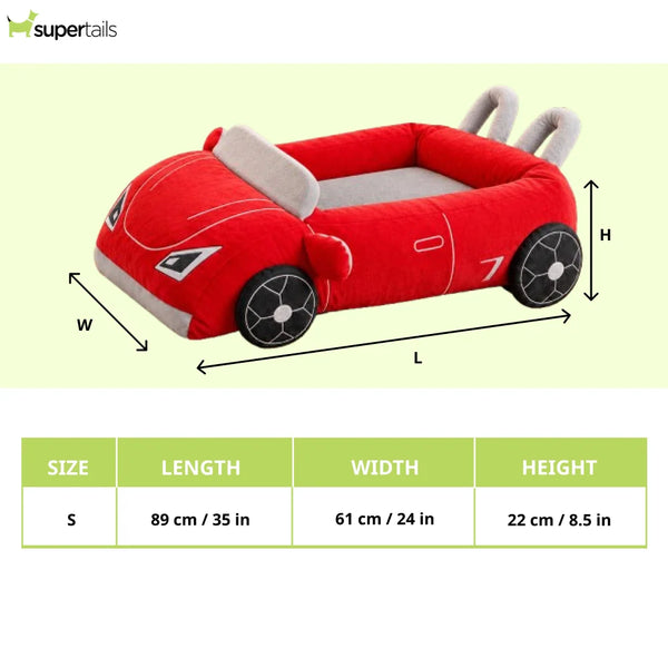 Pets Way Furrari Car Bed for Small Dogs (Red)