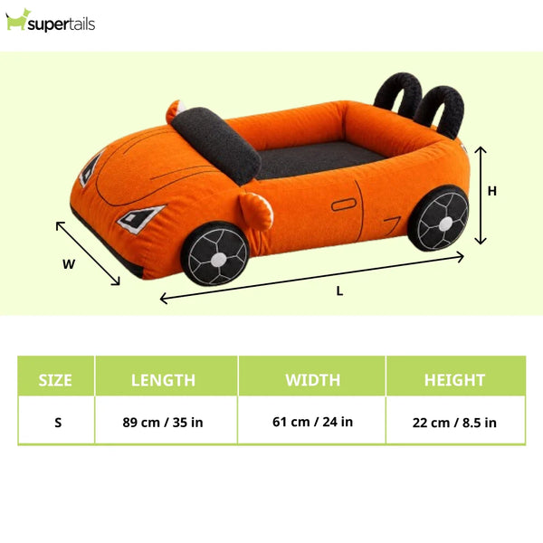 Pets Way Furrari Car Bed for Small Dogs (Neon)