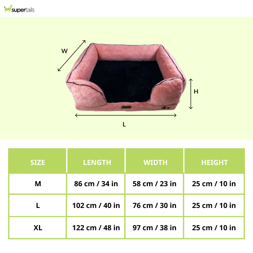 Petter World Ultra Luxury Micro Fur Orthopedic Sofa Bed for Dogs (Millennial Pink)