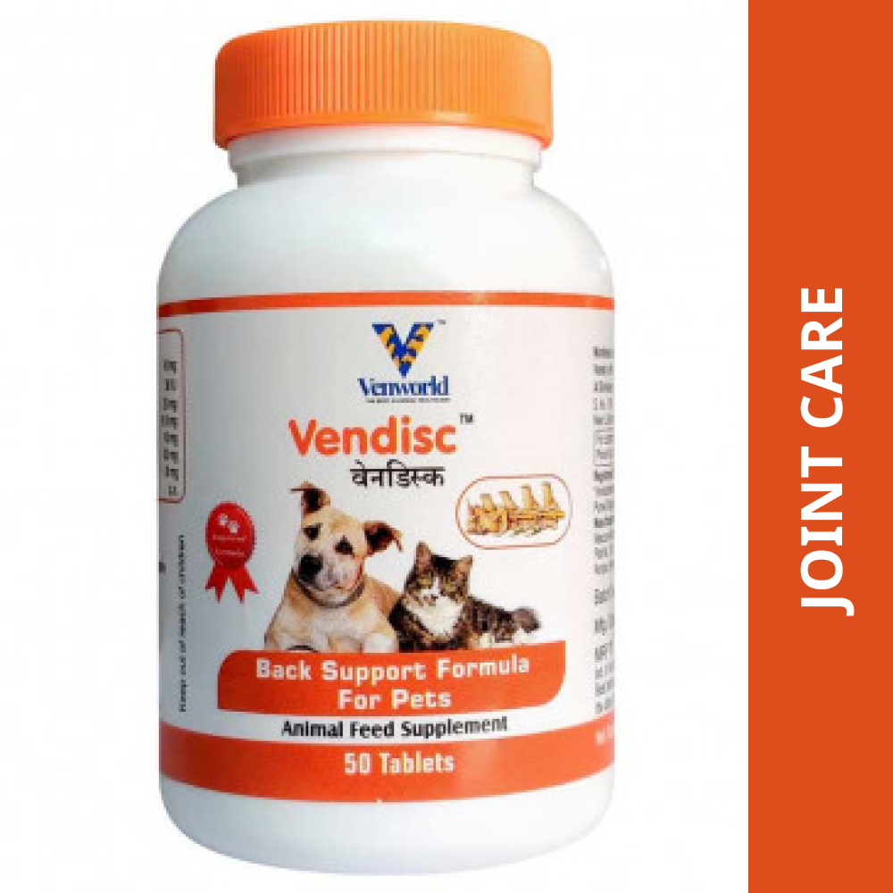 Venkys Vendisc Tablets Joint Support for Dogs and Cats (pack of 50 tablets) Both-Pharmacy Venkys Pharmacy