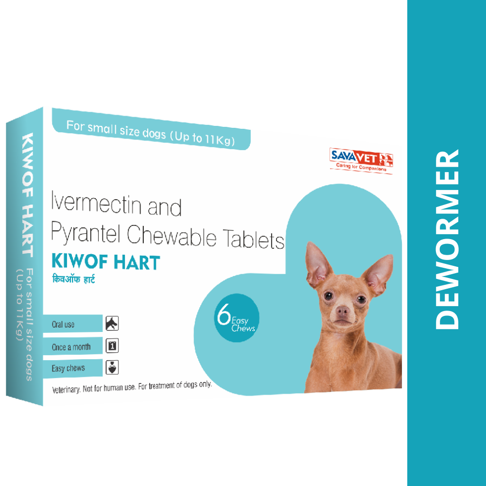Savavet Kiwof Hart Deworming Tablet for Dogs (pack of 6 tablets)