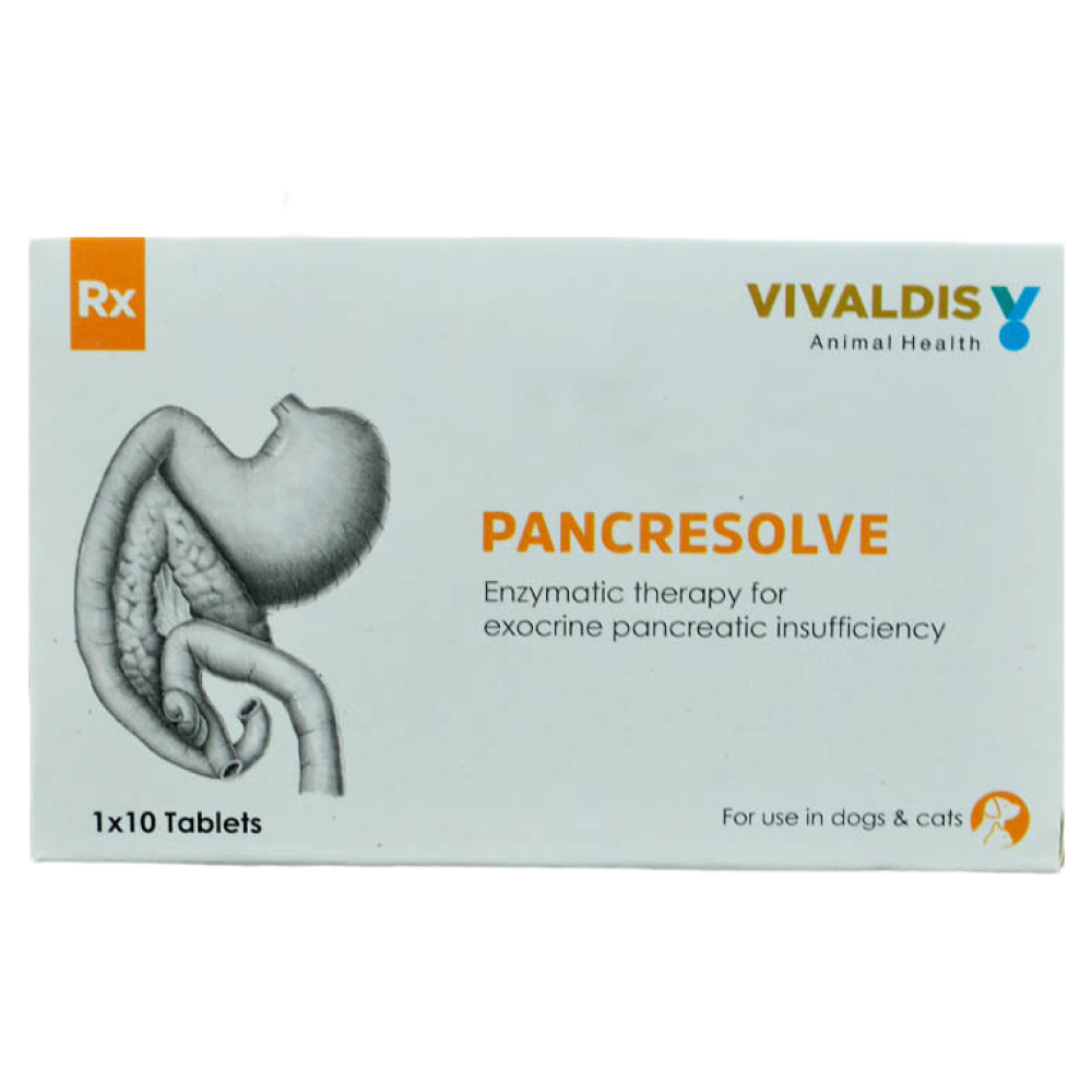 Vivaldis Pancresolve Tablet for Dogs and Cats (pack of 10 tablets)